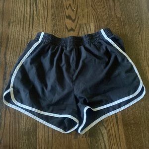 Black with White Outline Champion Girls Athletic Shorts (XL)
